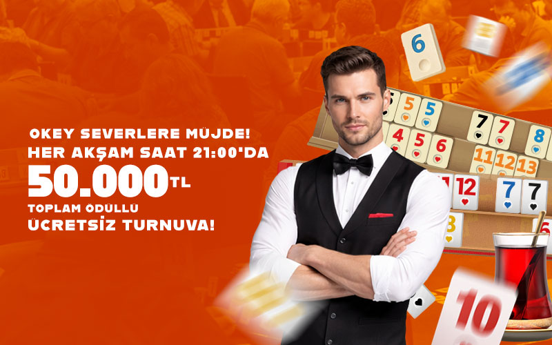 Nisan Ayı Boyunca Hergün 50.000₺ Ödüllü Okey Turnuvası